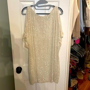 Aiden Mattix Beaded/Sequin off white  Dress size 6